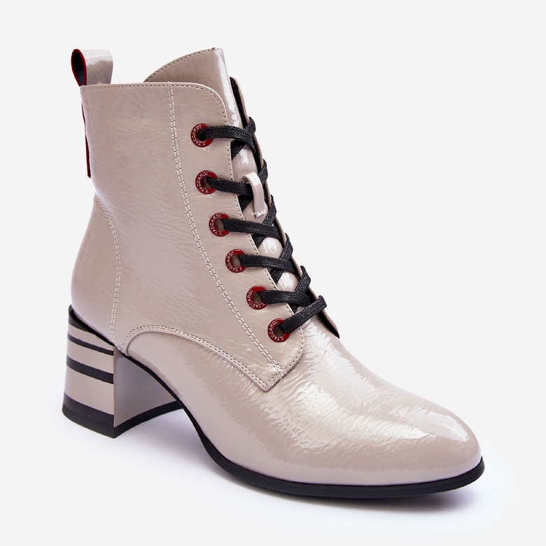 Patent High Heel Boots S.Barski MR870-49 Light Gray grey 2