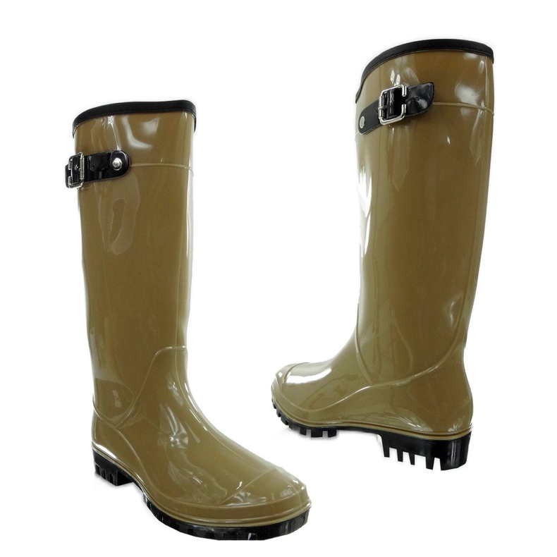 Rain boots with a buckle 812-1 Beige 1
