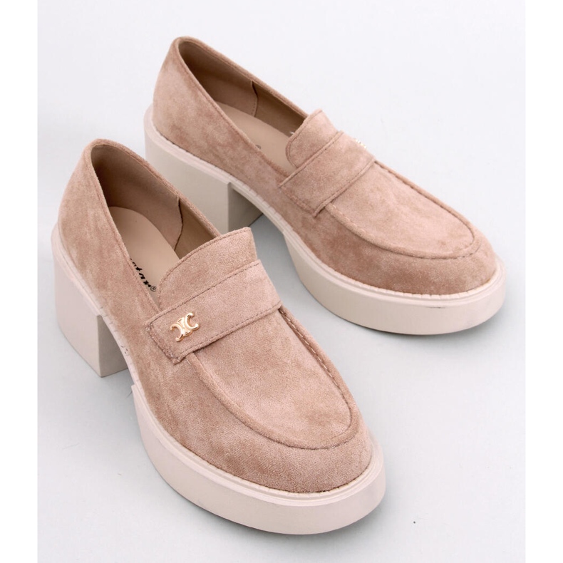 Coniff Khaki high-heeled loafers beige 1