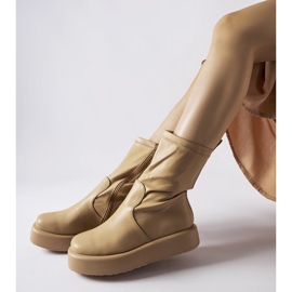 Beige ankle boots on the Shadid platform 2