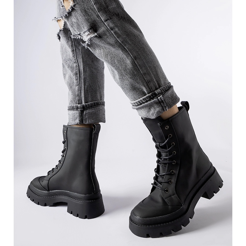 Inna Black sneakers with a matte Thiery finish 1