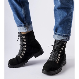 Hayed black eco-suede ankle boots 1