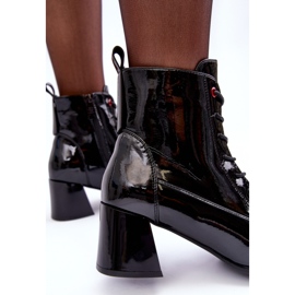 Vinceza Patent Black Basciano High Heel Ankle Boots 1