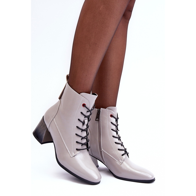 Vinceza Patent Ankle Boots Gray Basciano grey 2