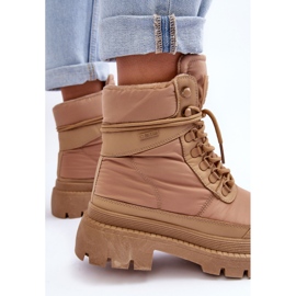 Women's Trappers Insulated Ankle Boots On Platform And Flat Heel Big Star MM274340 Beige 1