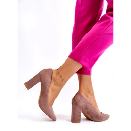 Seastar Suede Pumps With Fashionable Beige High Heels 3