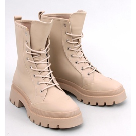 Parsons Beige lace-up worker boots 1