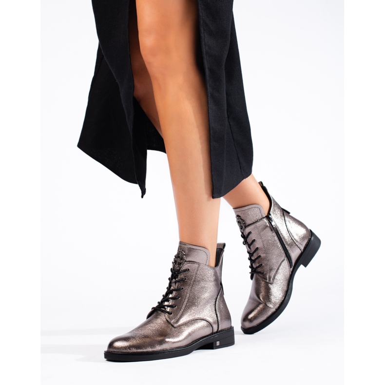 W. Potocki Potocki silver flat boots brown 1