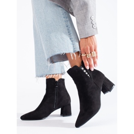 Shelovet black suede women's ankle boots 1