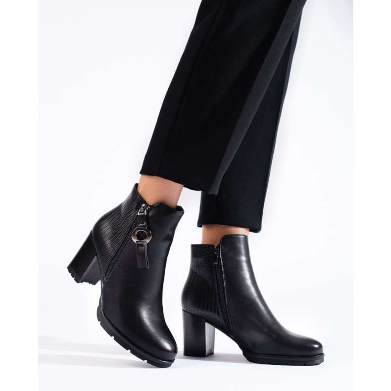 Black women's ankle boots made of Shelovet eco-leather 2 Black women's ankle boots made of Shelovet eco-leather 2