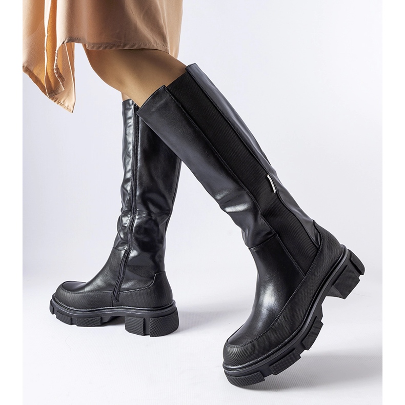 Rafah black flat over-the-knee boots 1