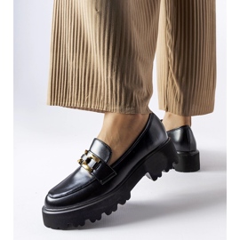 Inna Black women's loafers decorated with a Piazzo buckle 1