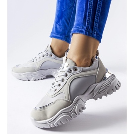 Inna Gray sneakers with a silver Lodgeville accent grey 1