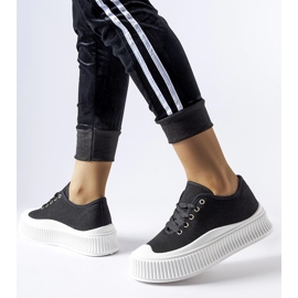 Black sneakers on a thick white Rina platform 1