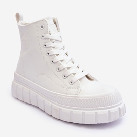 Insulated Leather Sneakers With Zipper Big Star MM274624 White 1