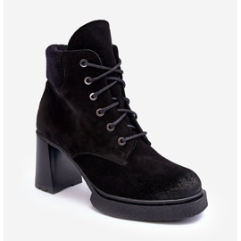 Black Lemar Flomes Suede Lace-up Ankle Boots 2