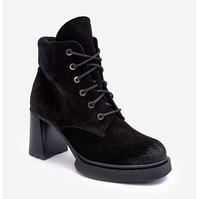 Black Lemar Flomes Suede Lace-up Ankle Boots 2