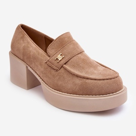 Women's Suede High Heel Shoes, Beige Afnira 1
