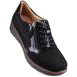 Filippo W PAW467 black leather wedge shoes 1