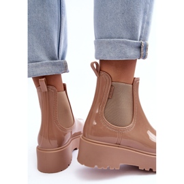 Patent Big Star Platform Wellington Boots MM274396 Beige 2