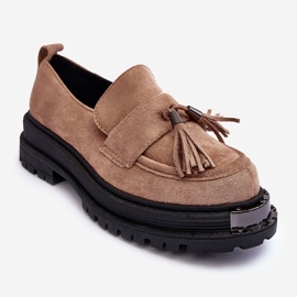 PS1 Suede Shoes, Beige Women's Moccasins Ramvli 1
