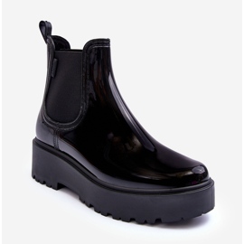 Lacquered Wellington boots on the Big Star Platform MM274395 Black 2