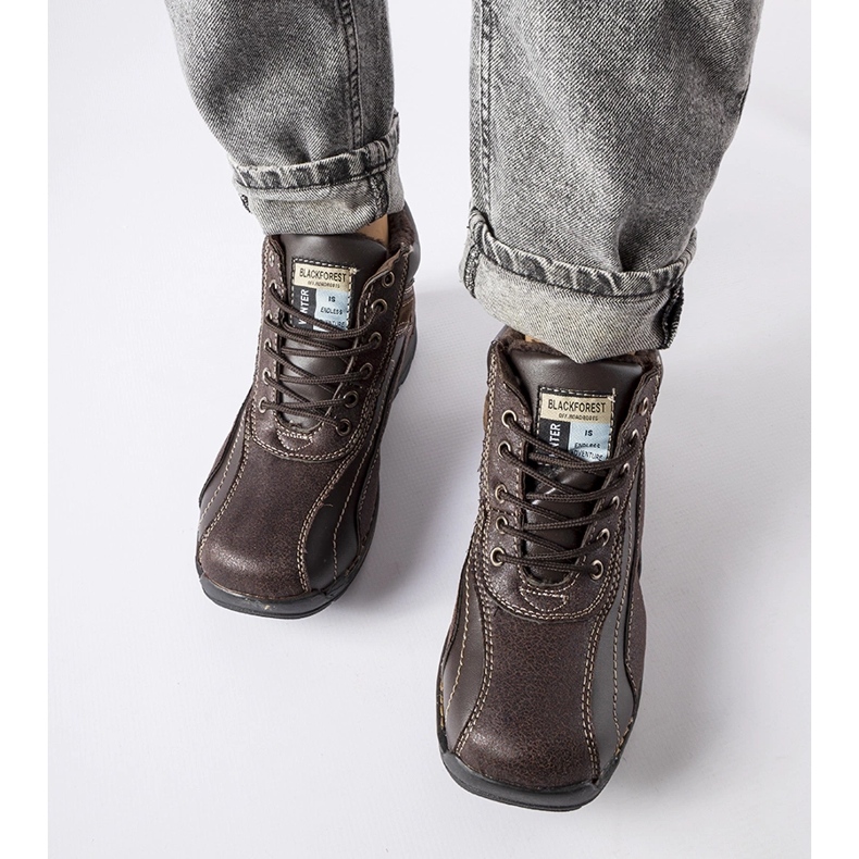 Brown boys' insulated Curzio shoes 1