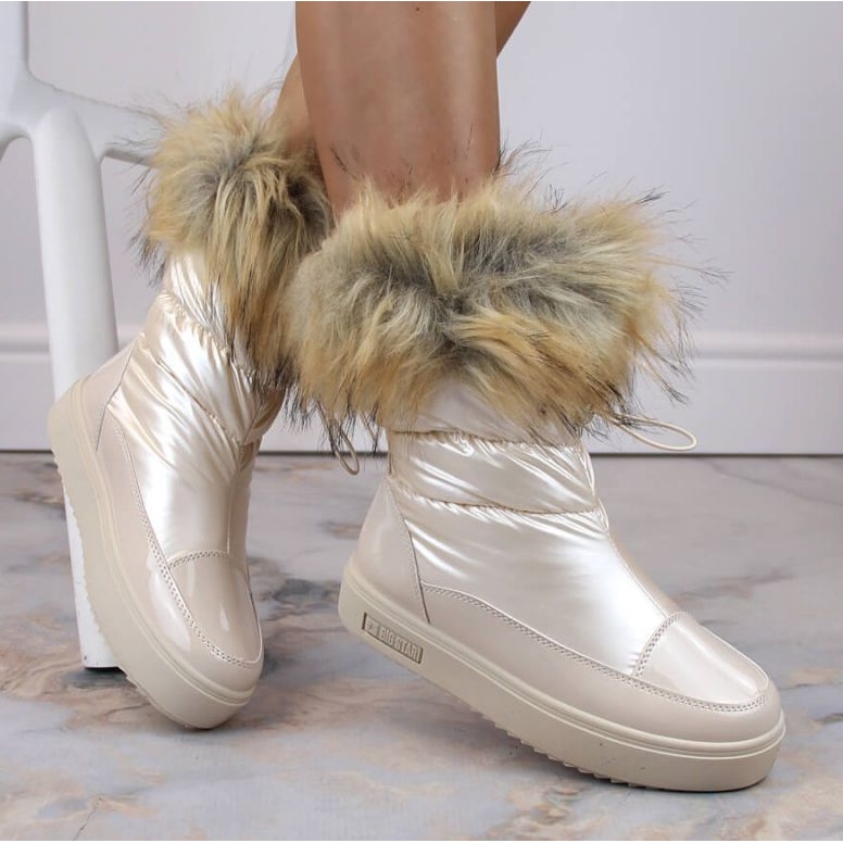 Big Star W INT1924B platform snow boots with fur, beige 1
