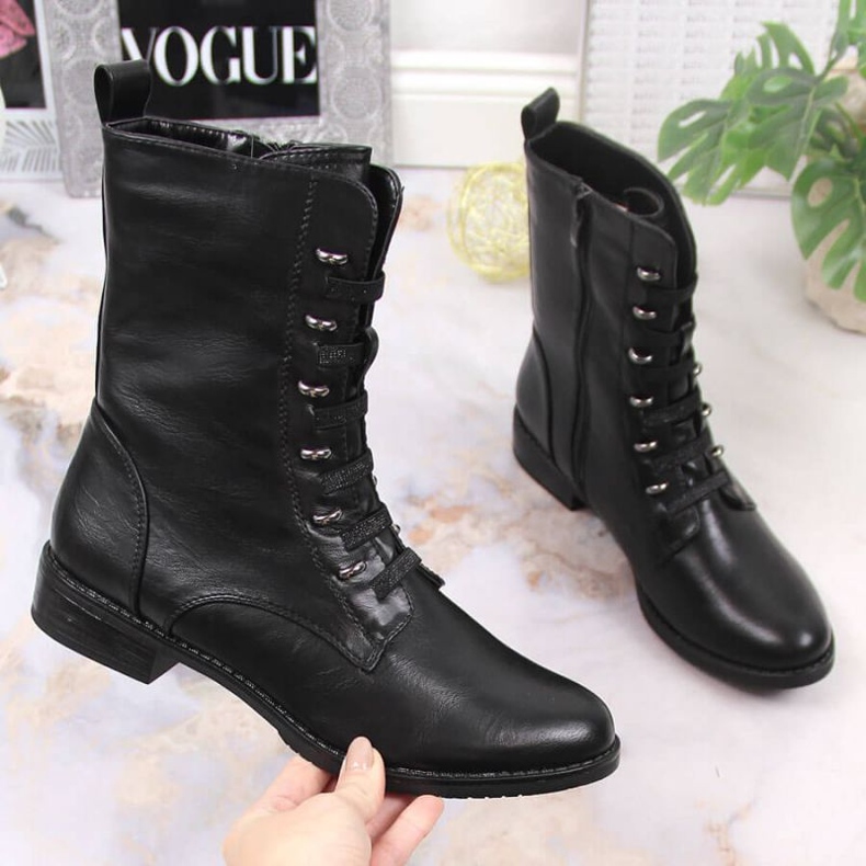 Jezzi W JEZ376A insulated zipper boots, black 1