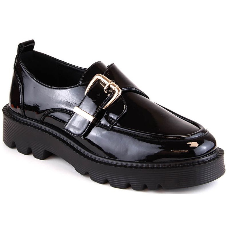 Lacquered shoes with a buckle Vinceza W JAN237B, black 2