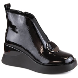 D&A S.Barski Premium Collection W OLI228A black wedge boots 1 D&A S.Barski Premium Collection W OLI228A black wedge boots 1