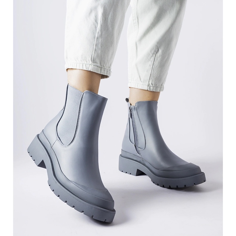 Gray rubber boots by Detis grey 1 Gray rubber boots by Detis grey 1