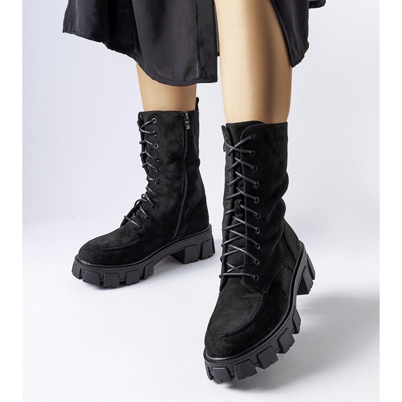 Black eco-suede workers with Ines tread 1