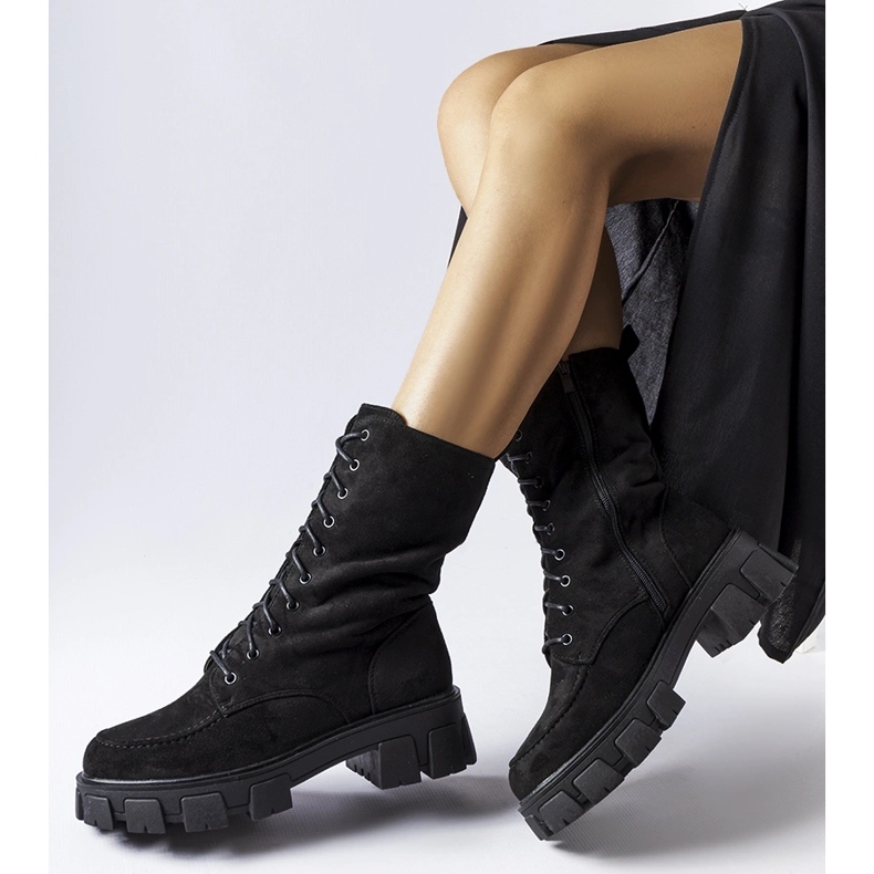 Black eco-suede workers with Ines tread 2