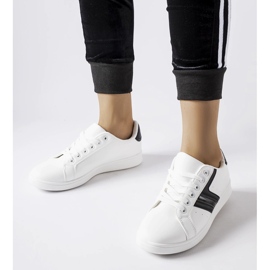 White sneakers with black Rizzo inserts 1