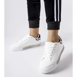 White and black sneakers with Dina rhinestones 1