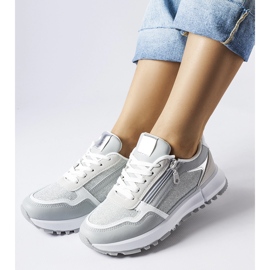 Gray and silver women's sneakers by Camuzzoni grey 1