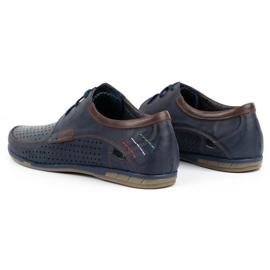 Olivier Men's openwork shoes 563 navy blue 5