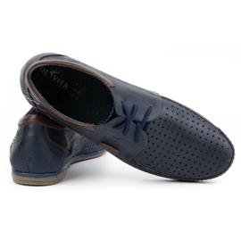 Olivier Men's openwork shoes 563 navy blue 3