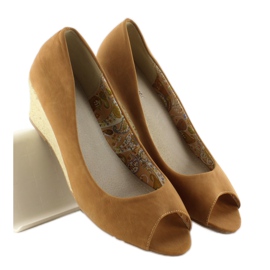 Wedges espadrilles Ls-141 camel brown 1