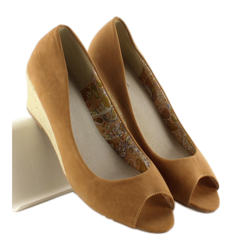 Wedges espadrilles Ls-141 camel brown 1