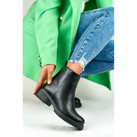 Classic black women's ankle boots made of eco-leather 2
