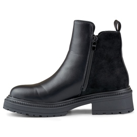 Women's ankle boots with a decorative zipper black 1