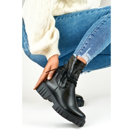 Black women's ankle boots with a flexible eco-leather upper 1