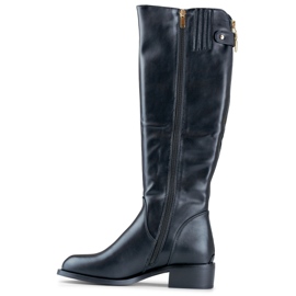 Women's ankle boots with a gold zipper black 1