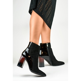 Elegant women's high-heeled boots black 1