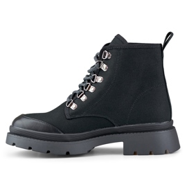 High women's sneakers imitating ankle boots black 1