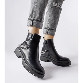Black ankle boots with Muqaddim chain 1