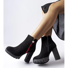 Black satin ankle boots from Rogeno 2