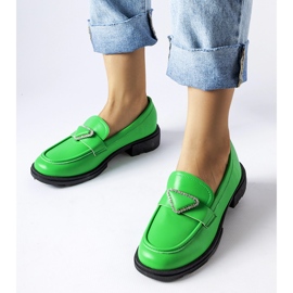 Green moccasins decorated with Marsilius zircons 1